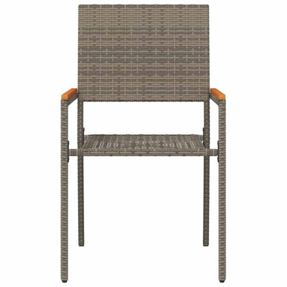 Tuinstoelen 4 pcs Grijs, Bruin PE riet, Massief acaciahout