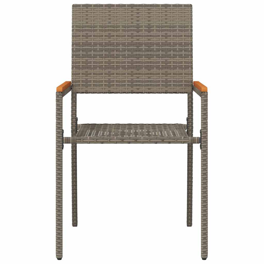 Tuinstoelen 4 pcs Grijs, Bruin PE riet, Massief acaciahout