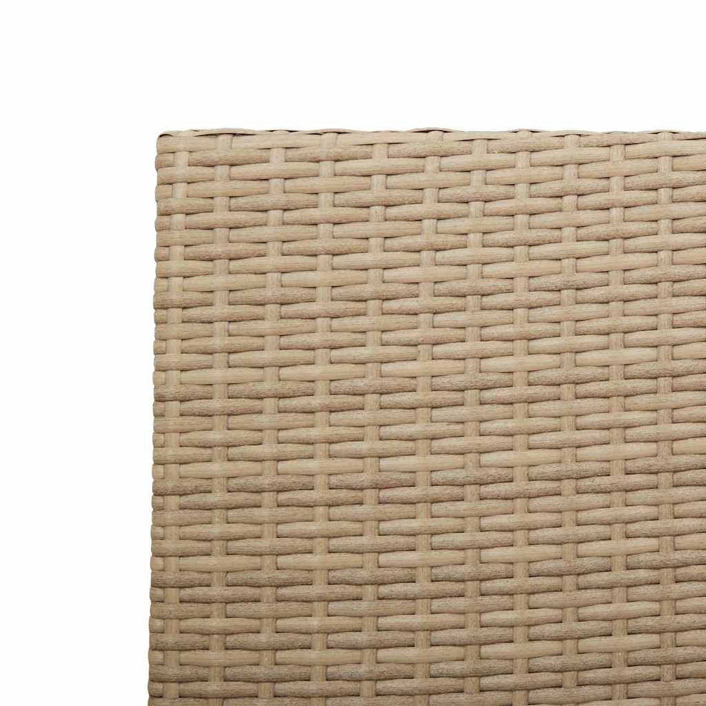 Tuinstoelen 4 pcs Crème, Bruin PE riet, Massief acaciahout