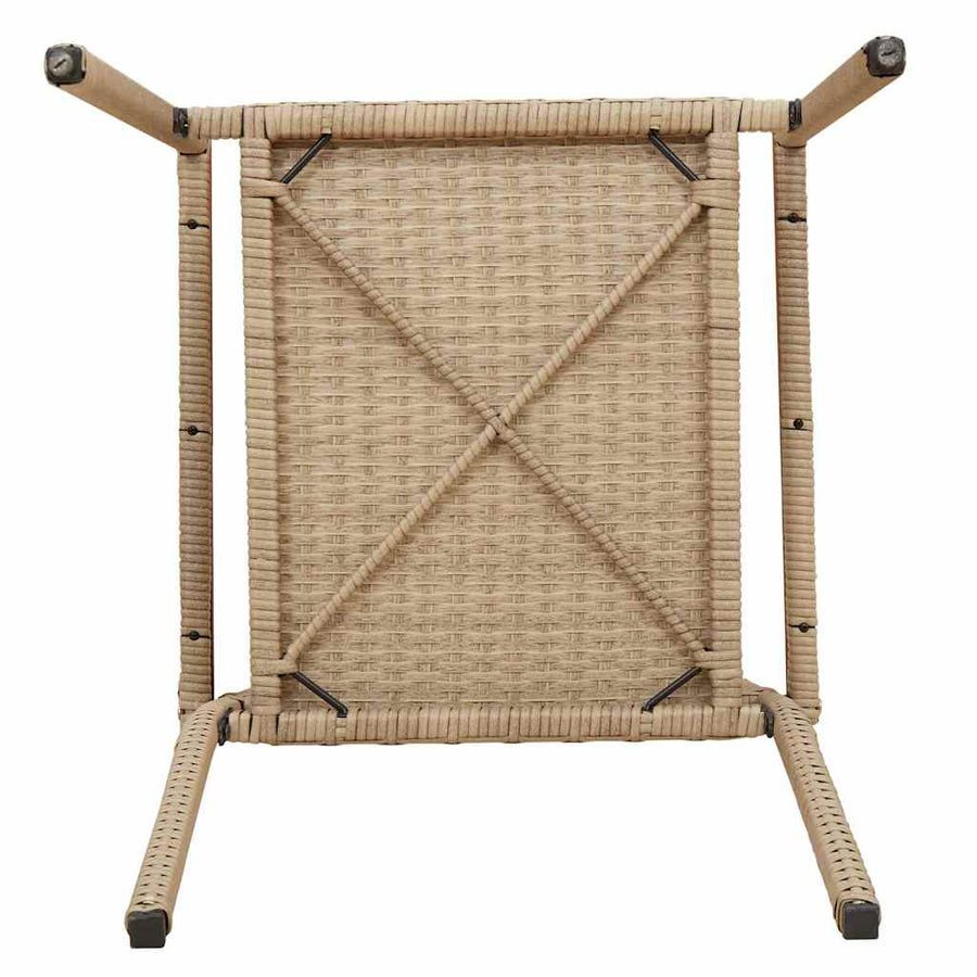 Tuinstoelen 4 pcs Crème, Bruin PE riet, Massief acaciahout