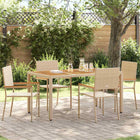 Garden Stacking Chairs 4 pcs Cream and brown