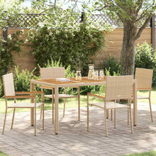 Tuinstoelen 4 pcs Crème, Bruin PE riet, Massief acaciahout