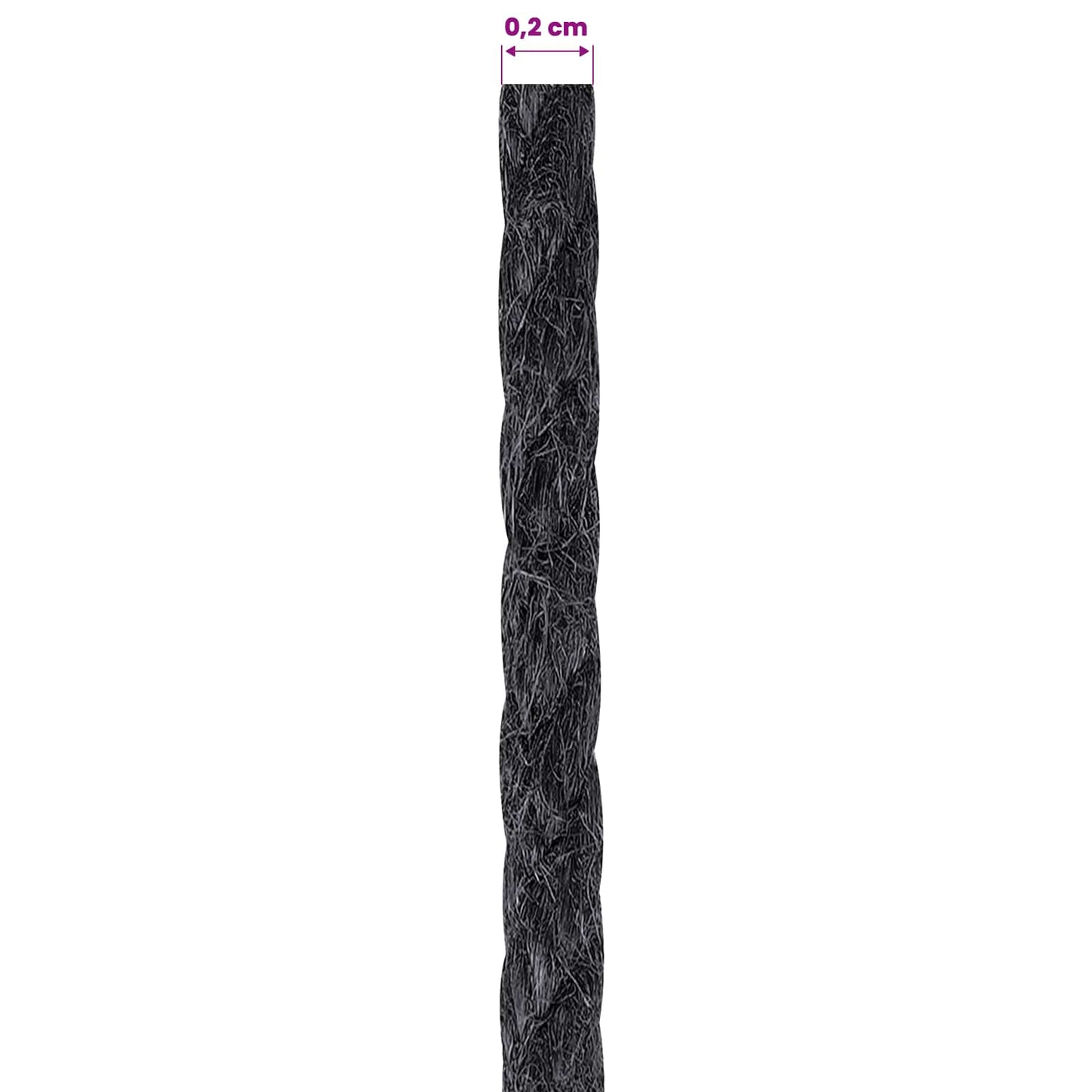Jute Touw 10 pcs 2 Zwart 100% Tossa jute