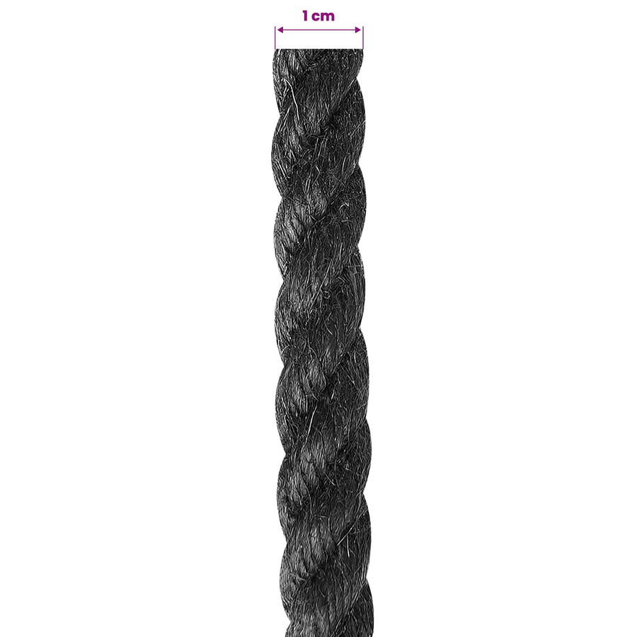 Jute Touw 10 Zwart 100% Tossa jute