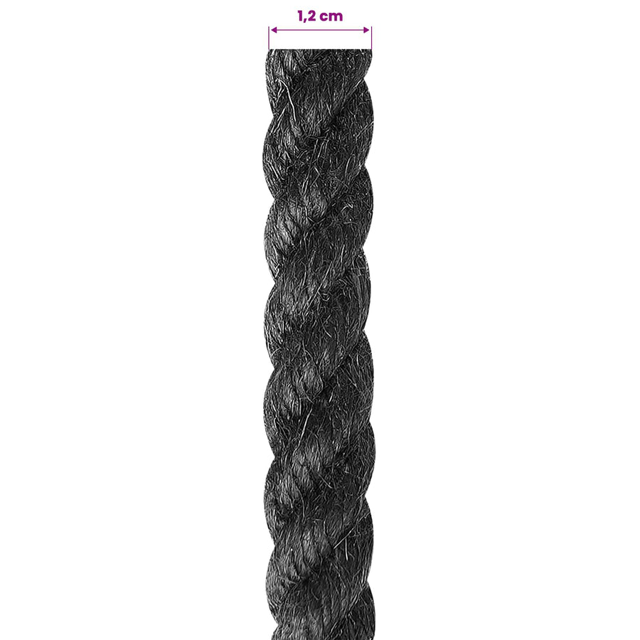 Jute Touw 12 Zwart 100% Tossa jute