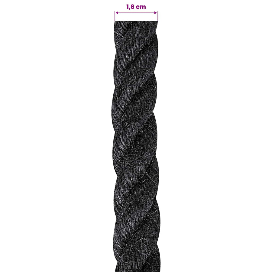 Jute Touw 16 Zwart 100% Tossa jute