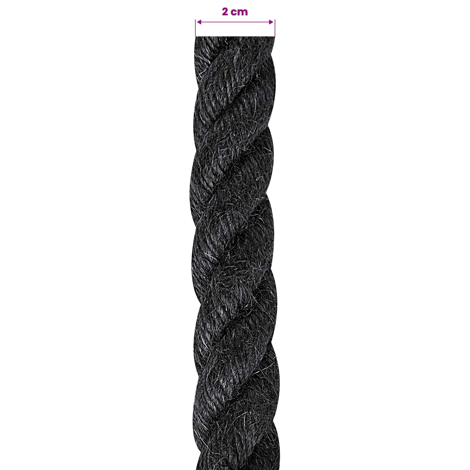 Jute Touw 20 Zwart 100% Tossa jute