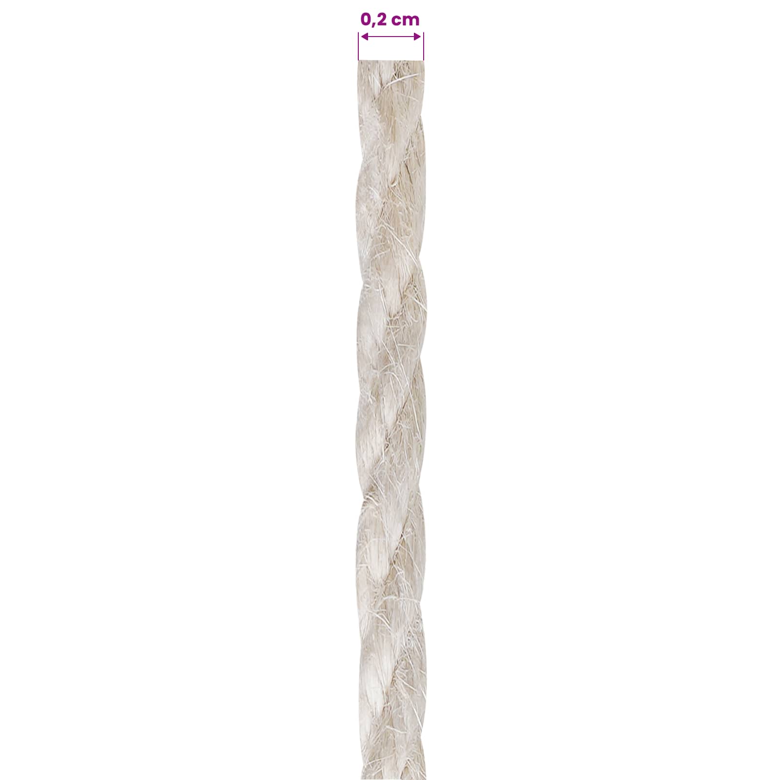 Jute Touw 2 pcs 2 Wit 100% Tossa jute
