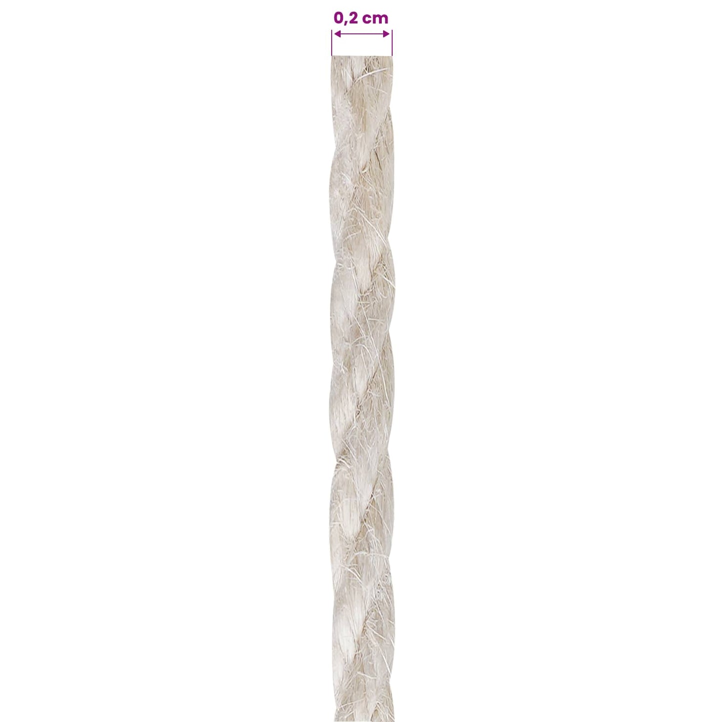 Jute Touw 10 pcs 2 Wit 100% Tossa jute