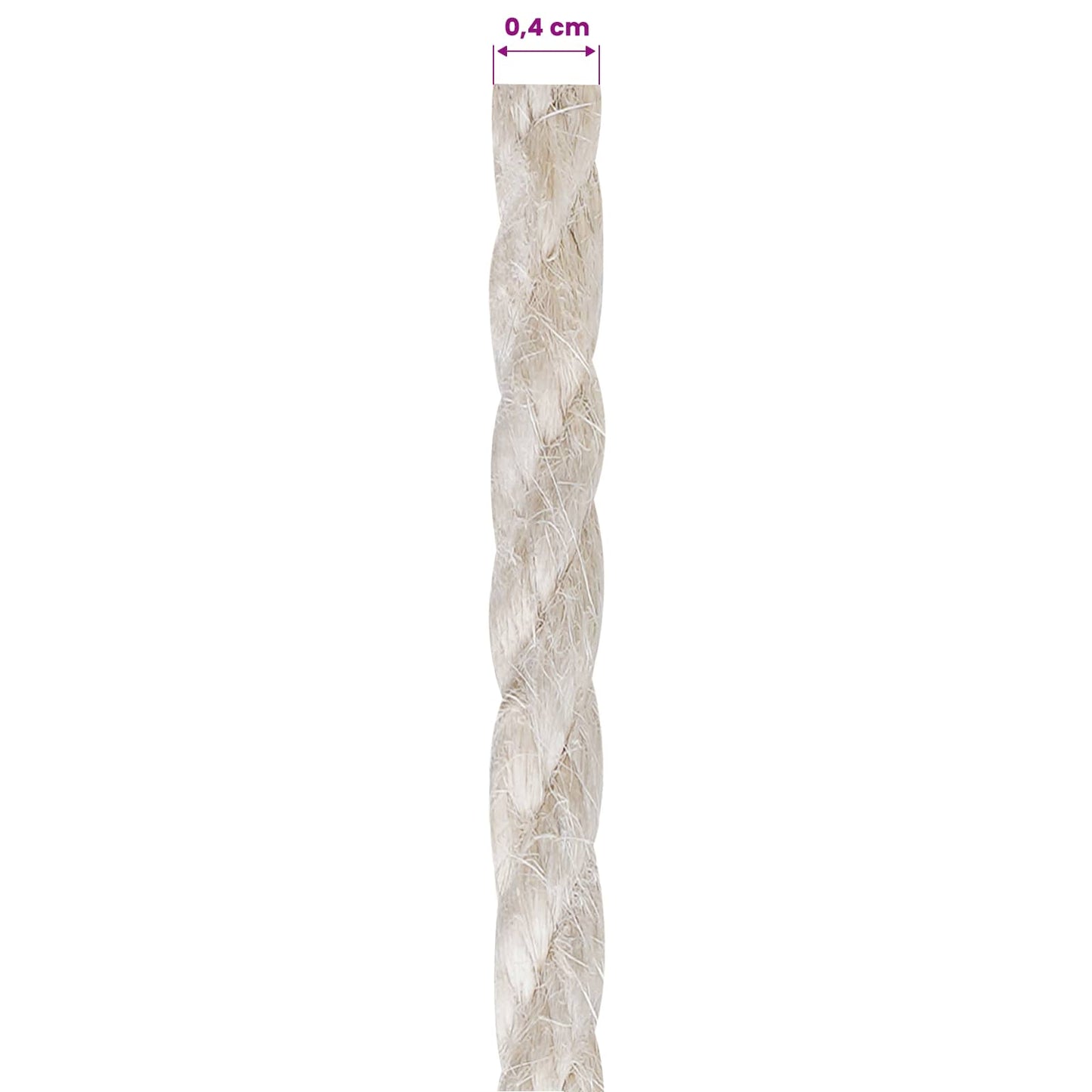Jute Touw 4 Wit 100% Tossa jute