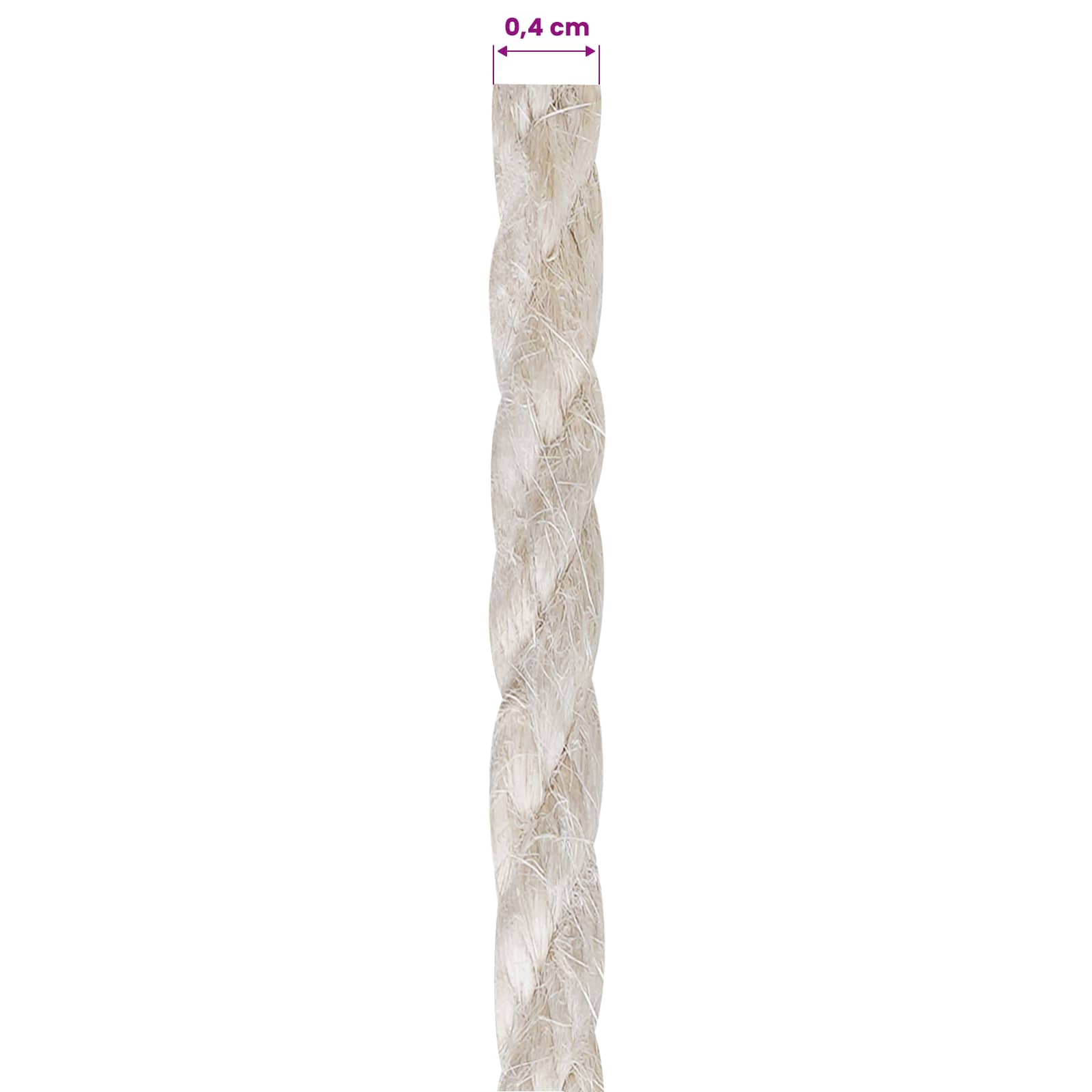 Jute Touw 4 Wit 100% Tossa jute