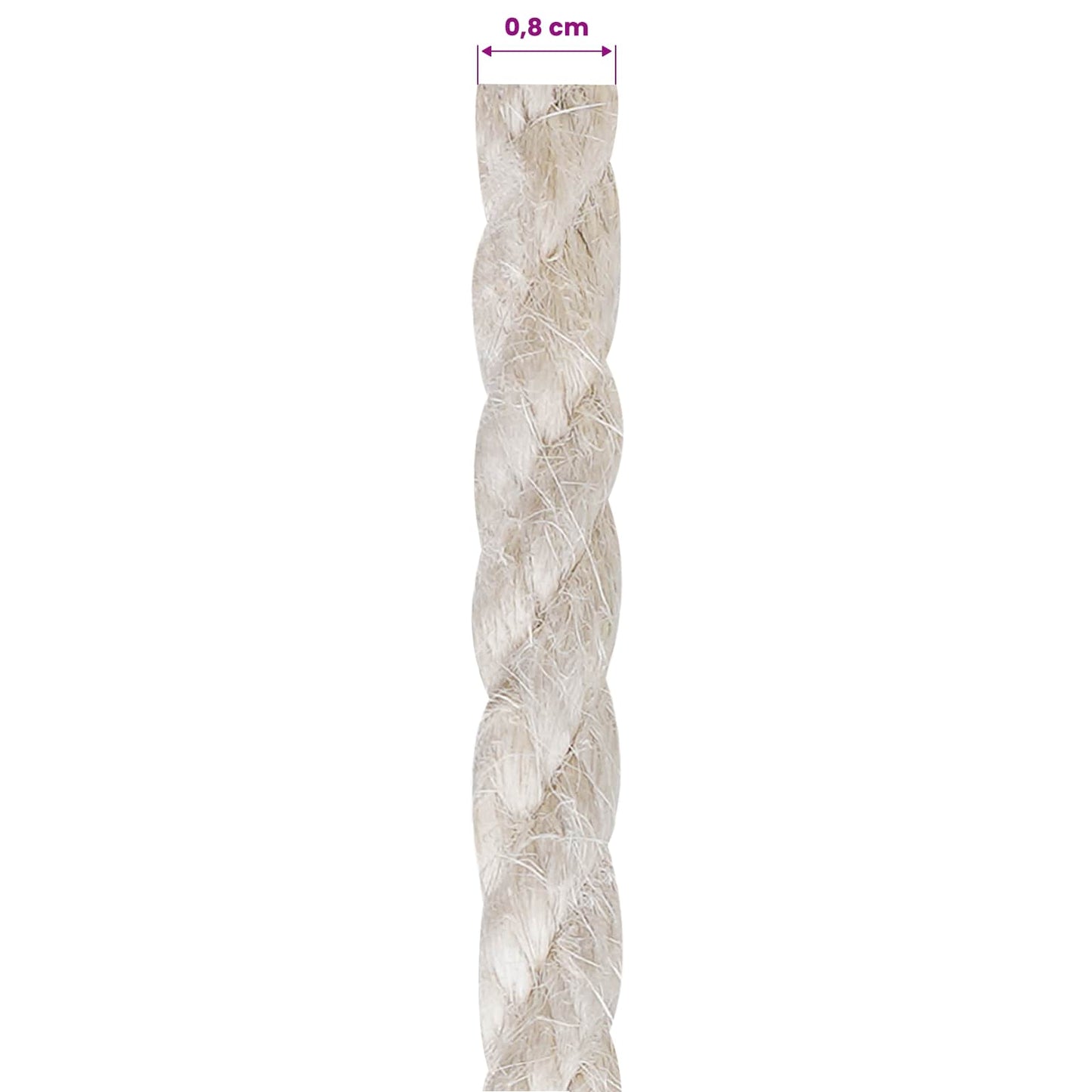 Jute Touw 8 Wit 100% Tossa jute
