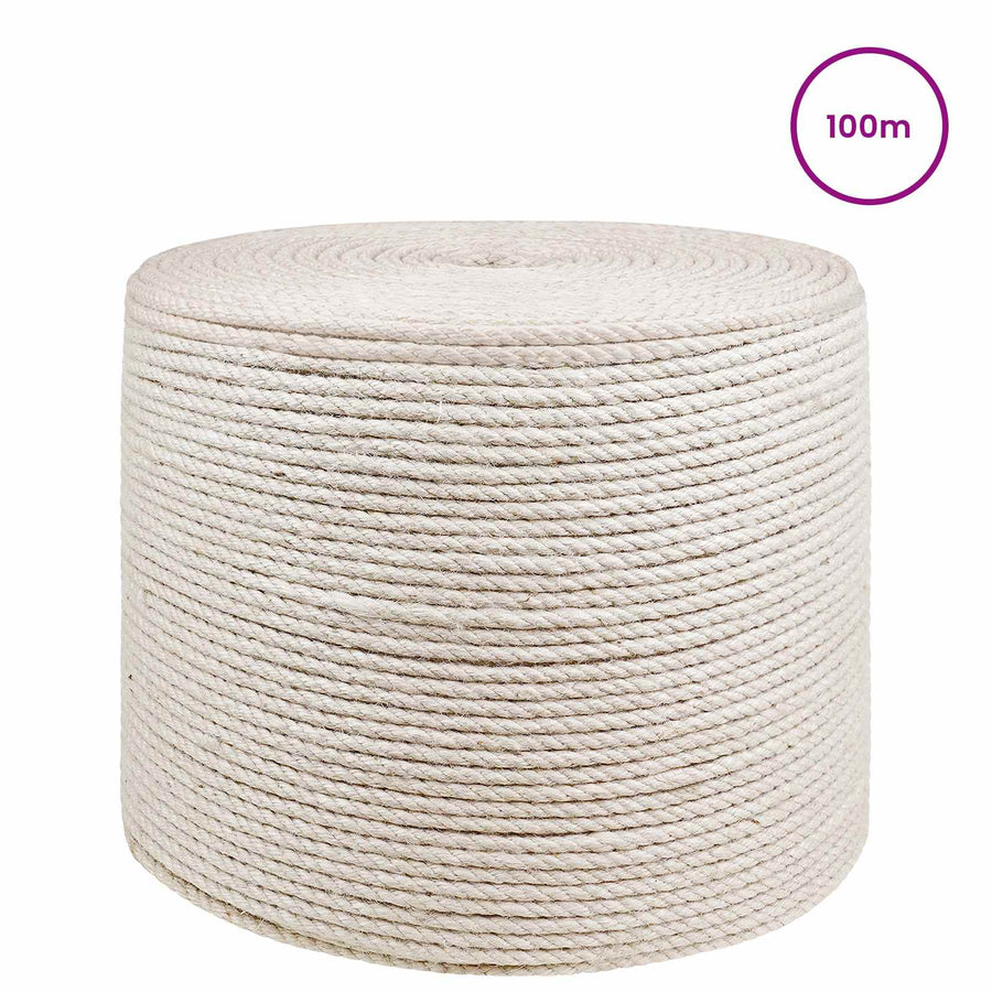 Jute Touw 8 Wit 100% Tossa jute