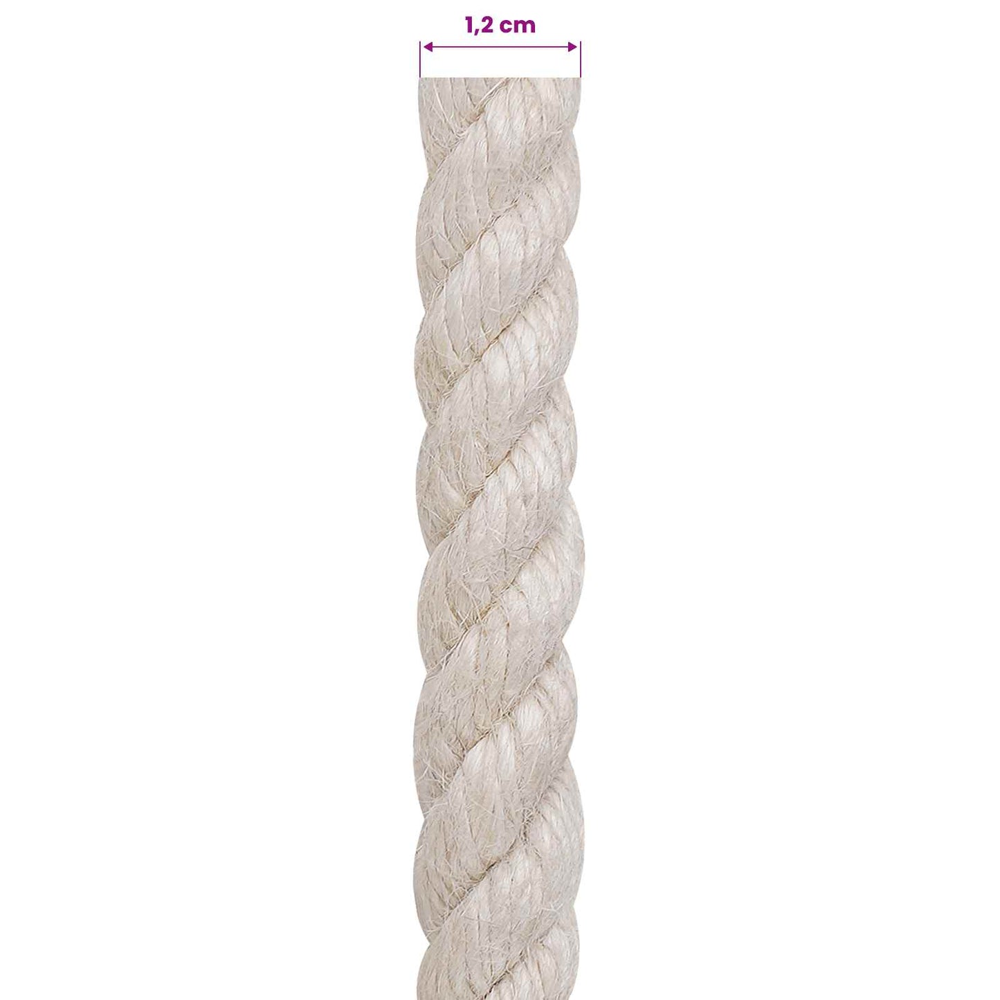 Jute Touw 12 Wit 100% Tossa jute