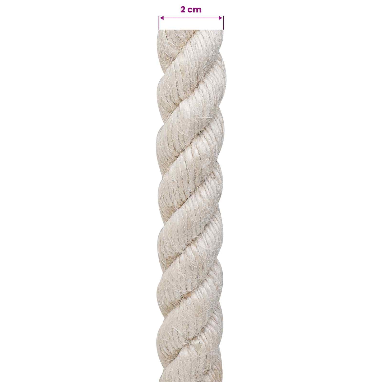 Jute Touw 20 Wit 100% Tossa jute
