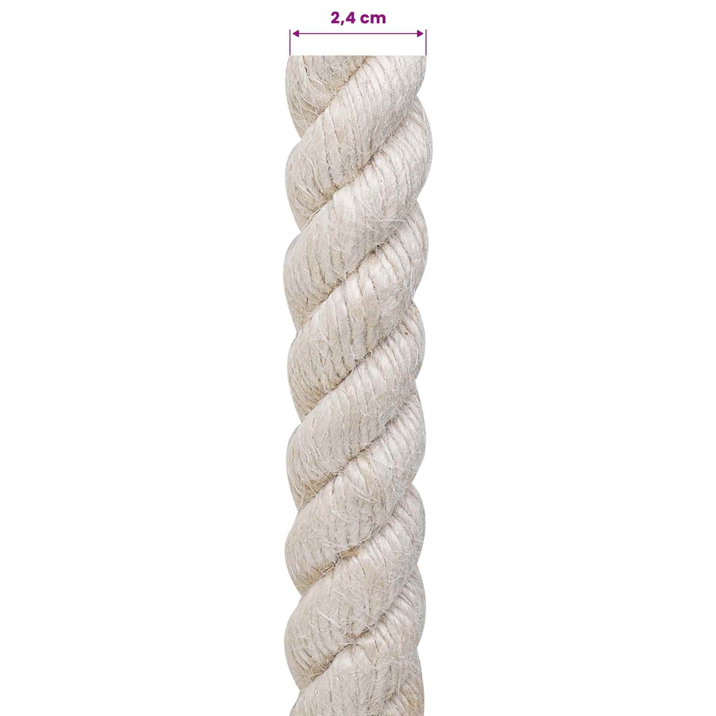 Jute Touw 24 Wit 100% Tossa jute