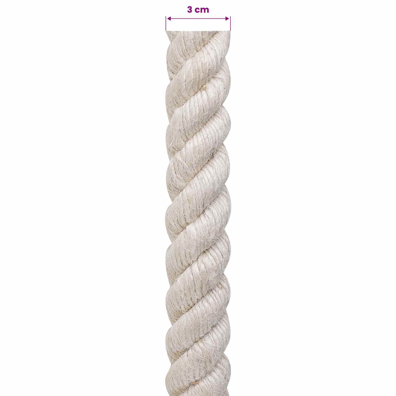 Jute Touw 30 Wit 100% Tossa jute