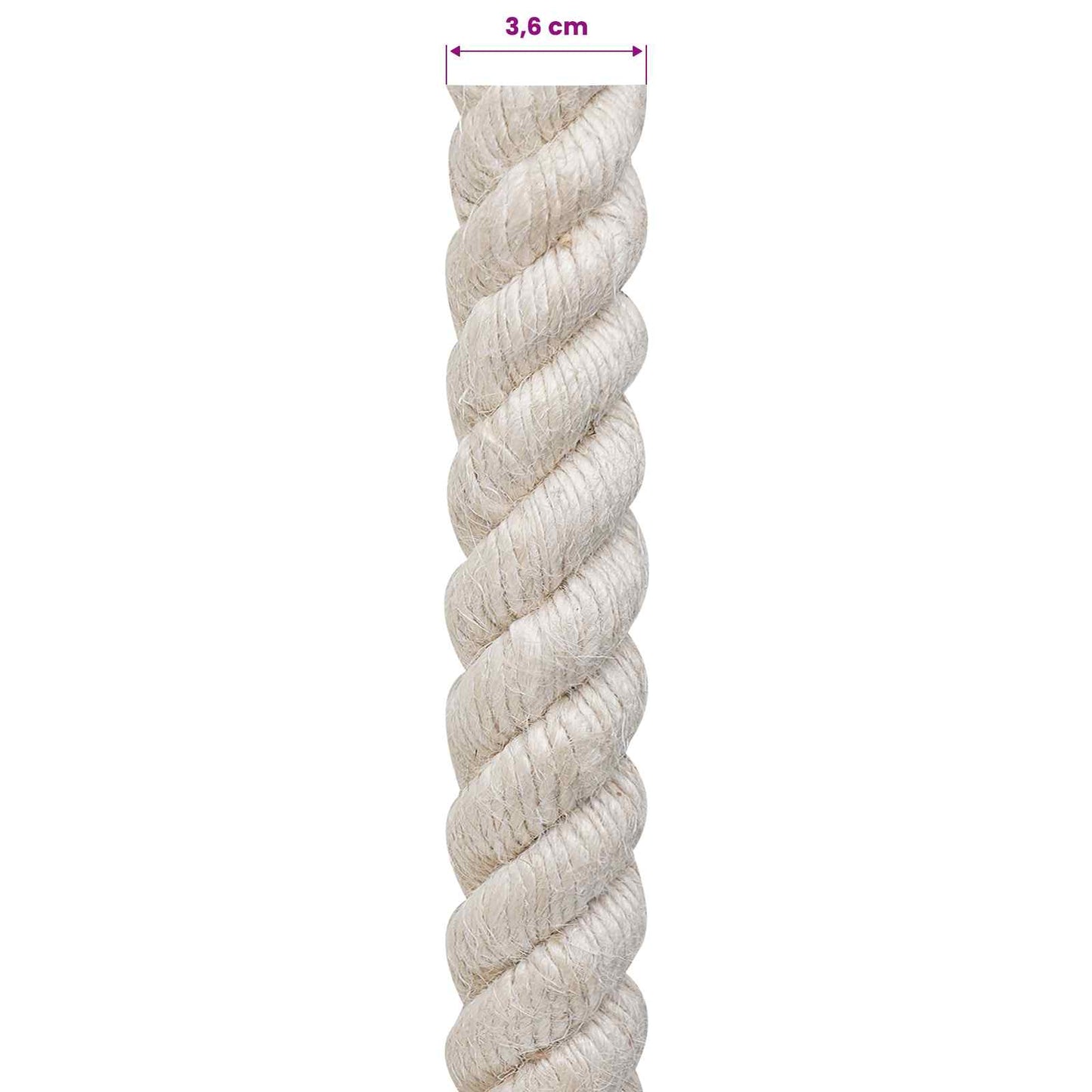 Jute Touw 36 Wit 100% Tossa jute