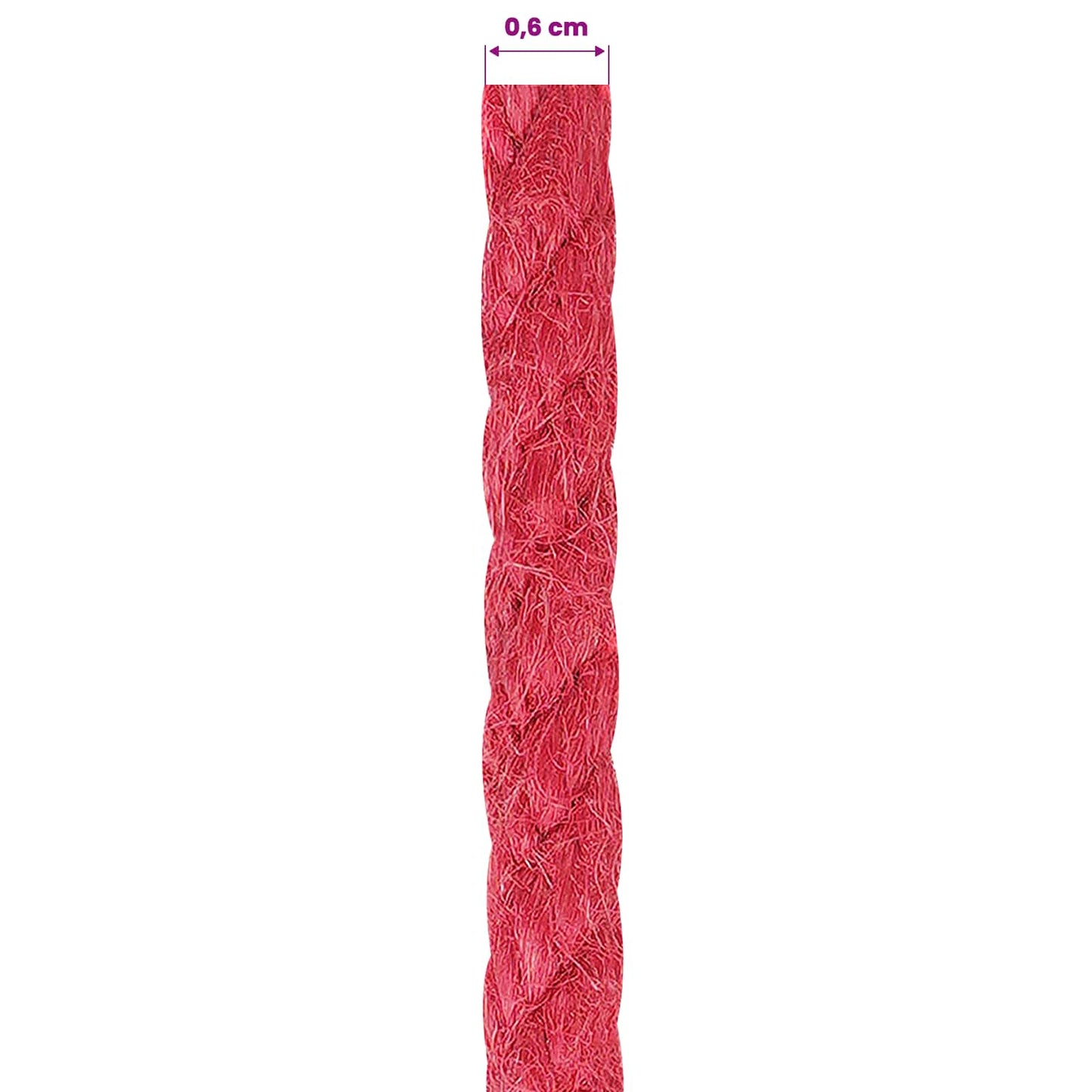 Jute Touw Rood 100% Tossa jute