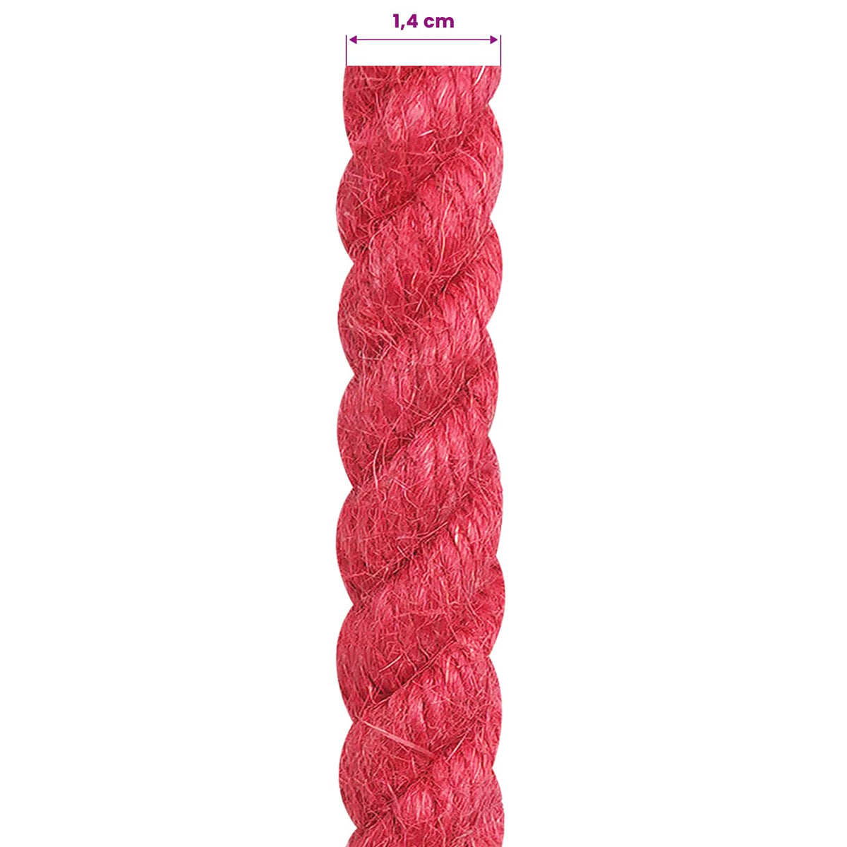 Jute Touw 14 mm Rood 100% Tossa jute