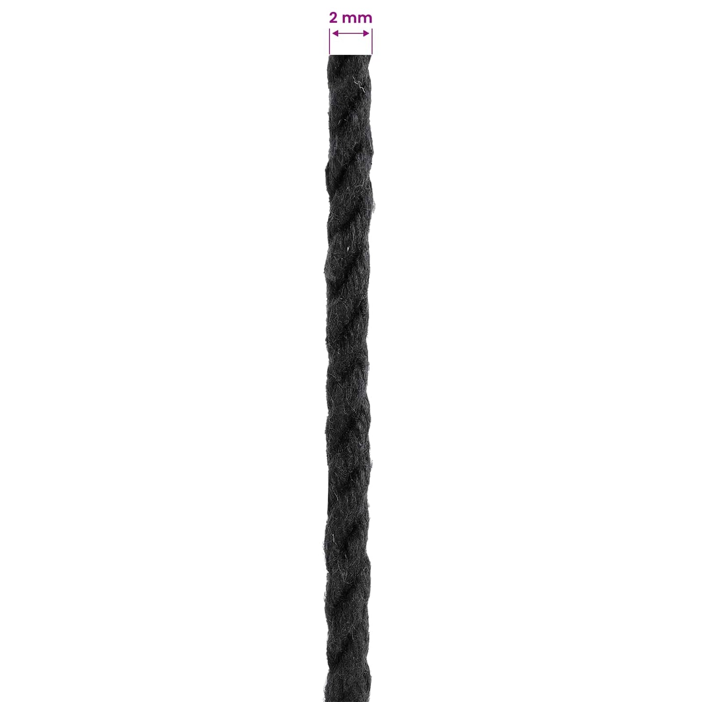 Touw 2 pcs Zwart Katoen