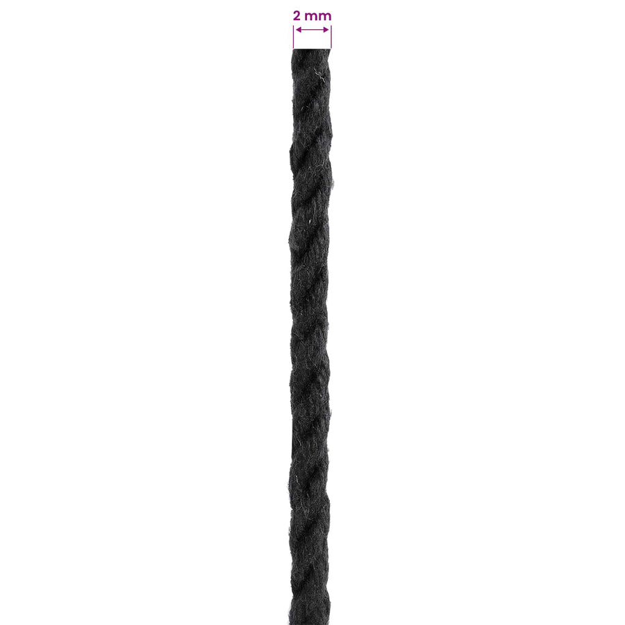 Touw 2 pcs Zwart Katoen