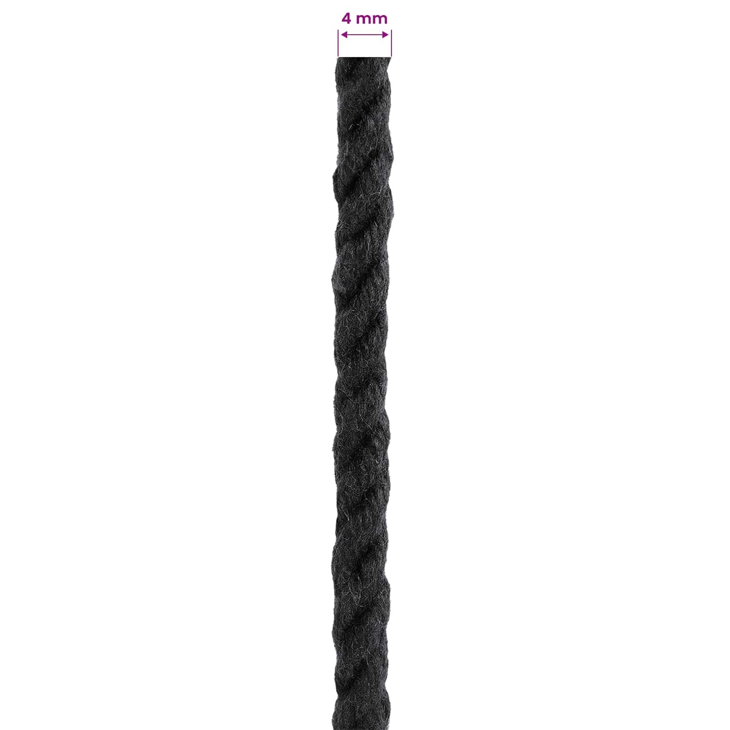 Touw Zwart 0,4 x 0,4 x 5000 cm Katoen
