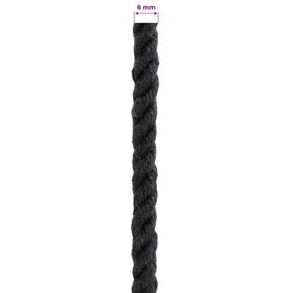 Touw Zwart 0,6 x 0,6 x 2500 cm Katoen