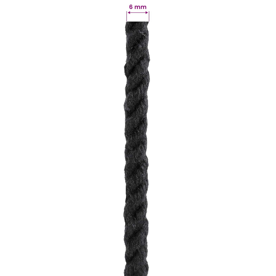 Touw Zwart 0,6 x 0,6 x 10000 cm Katoen