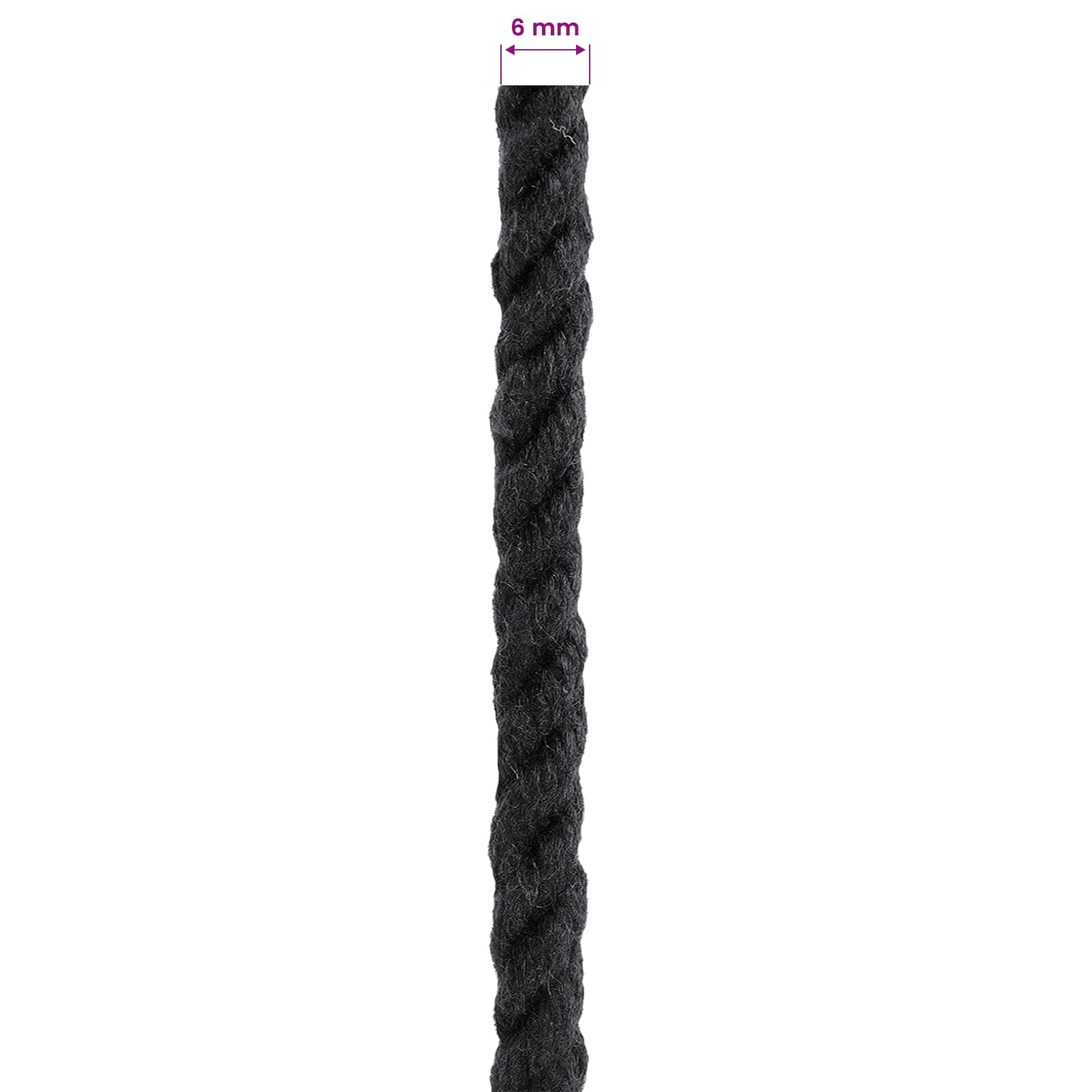 Touw Zwart 0,6 x 0,6 x 50000 cm Katoen
