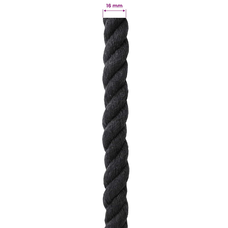 Touw Zwart 1,6 x 1,6 x 2500 cm Katoen