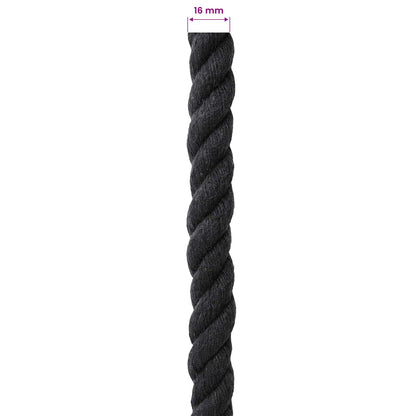 Touw Zwart 1,6 x 1,6 x 5000 cm Katoen