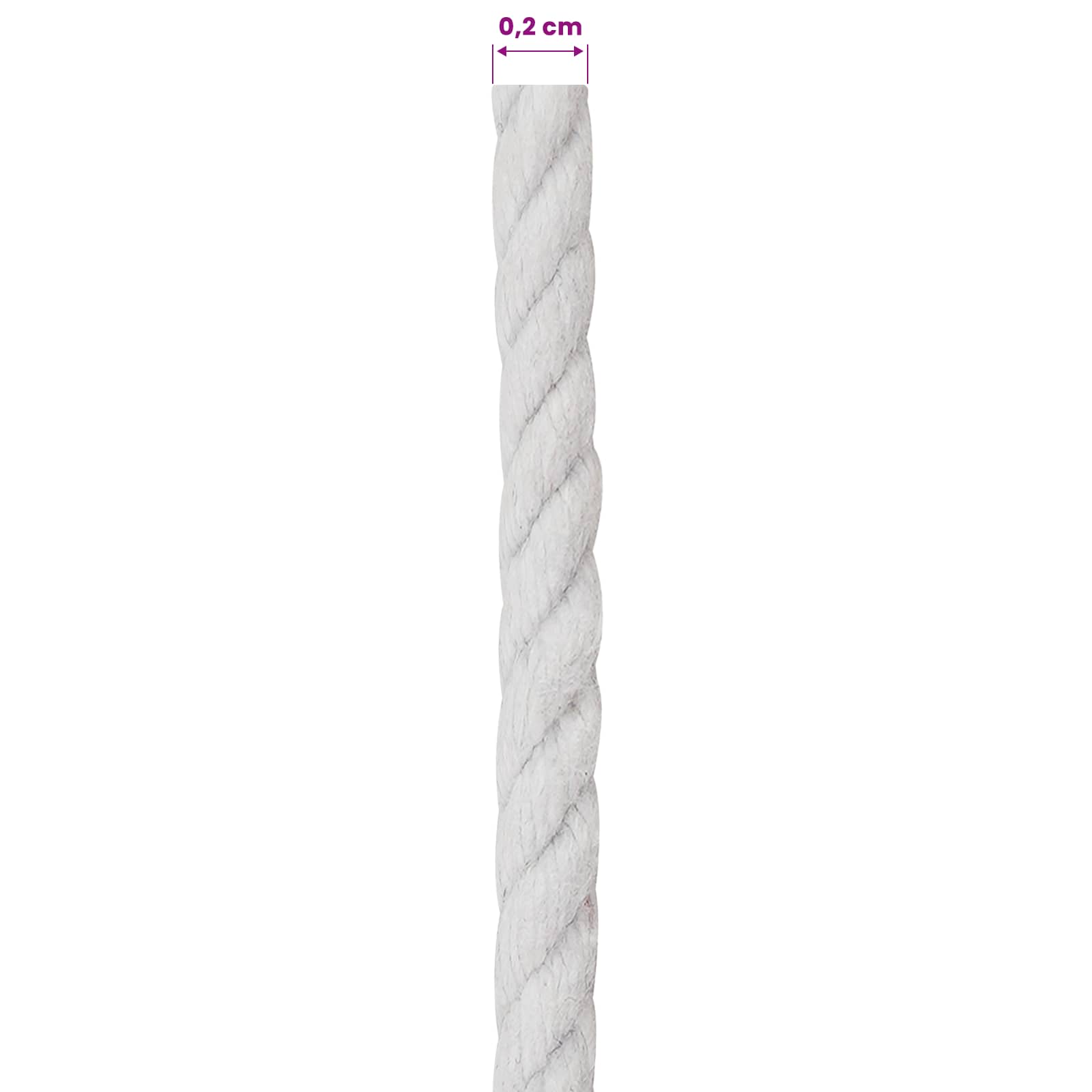 Touw 2 pcs Wit Katoen