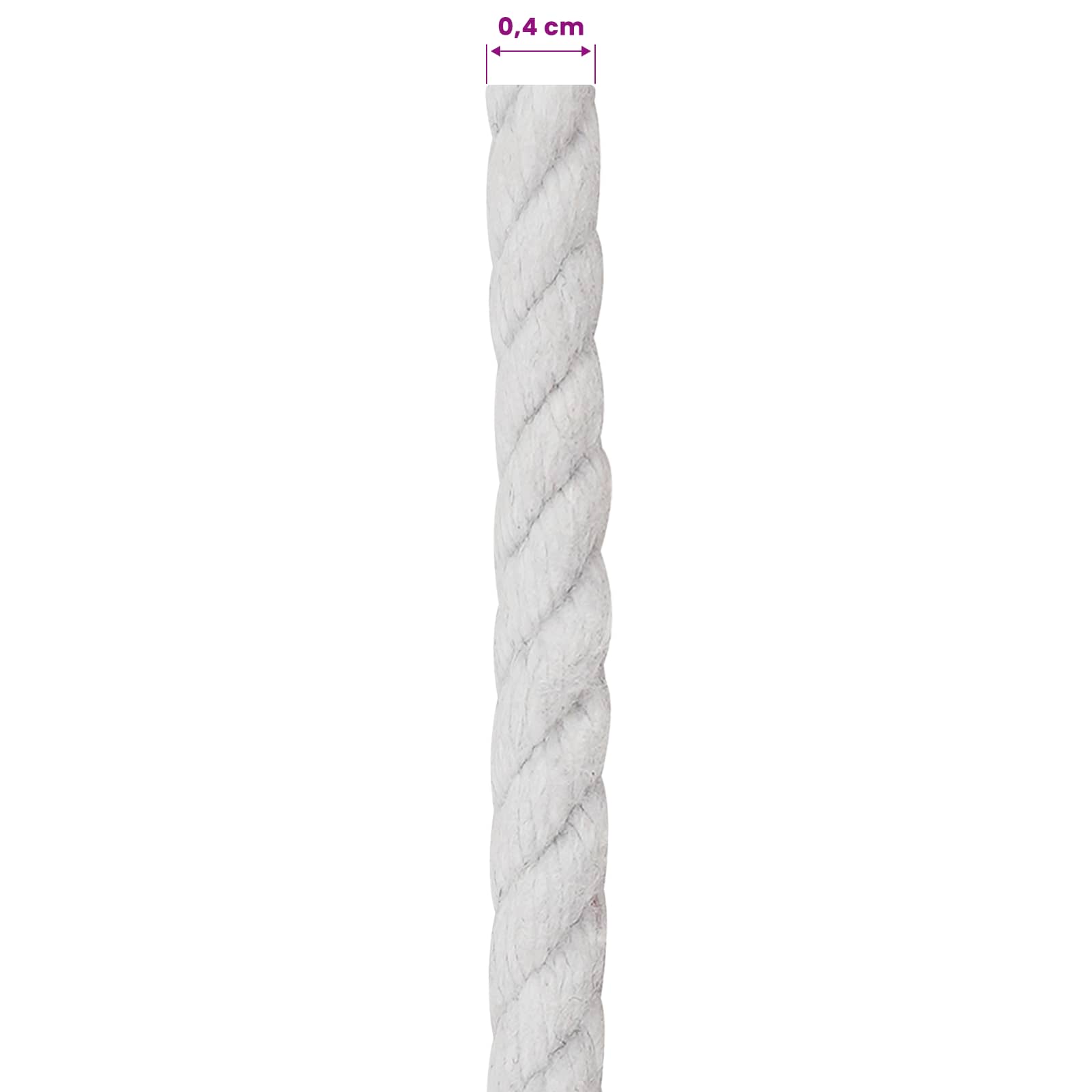 Touw Wit 0,4 x 0,4 x 50000 cm Katoen