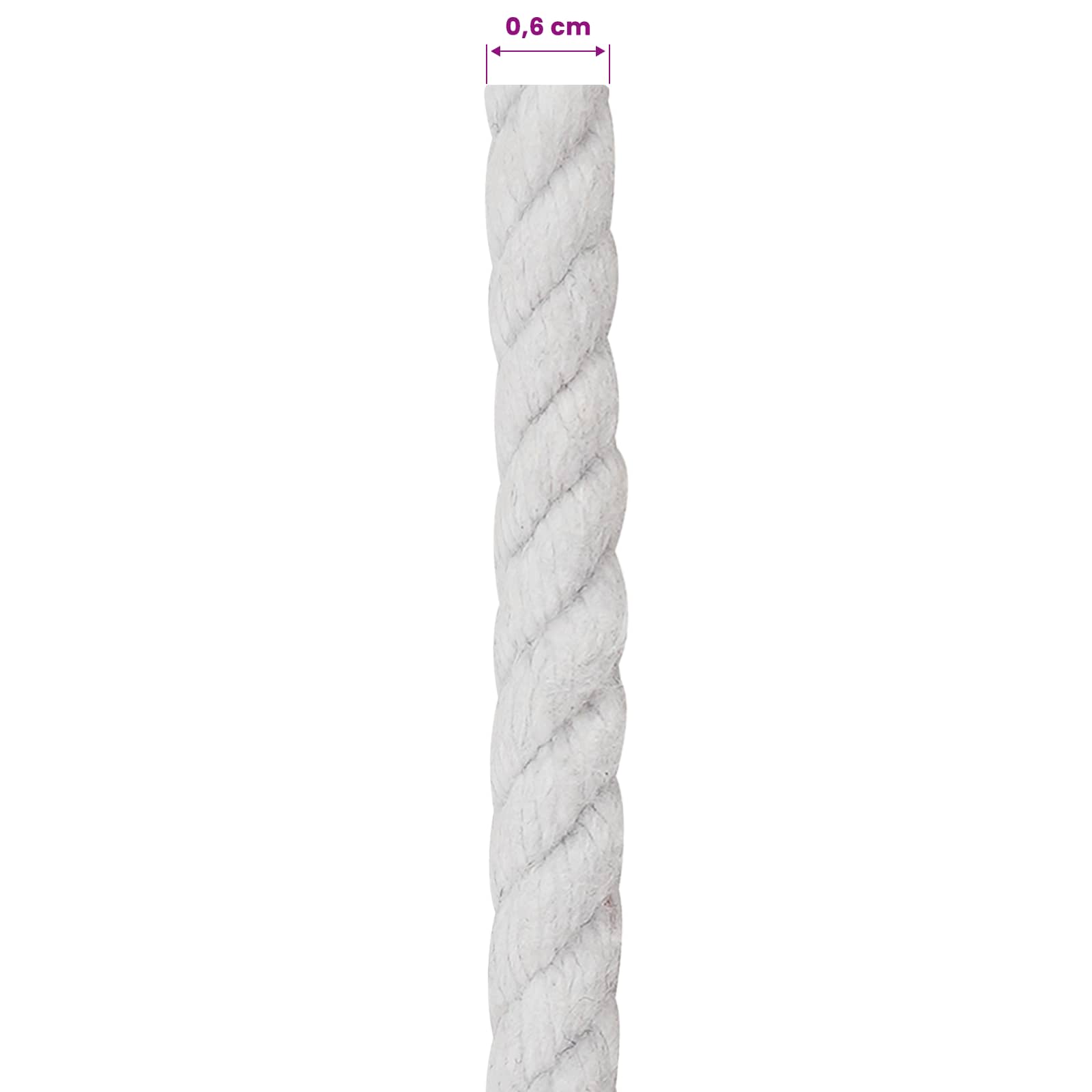 Touw Wit 0,6 x 0,6 x 50000 cm Katoen