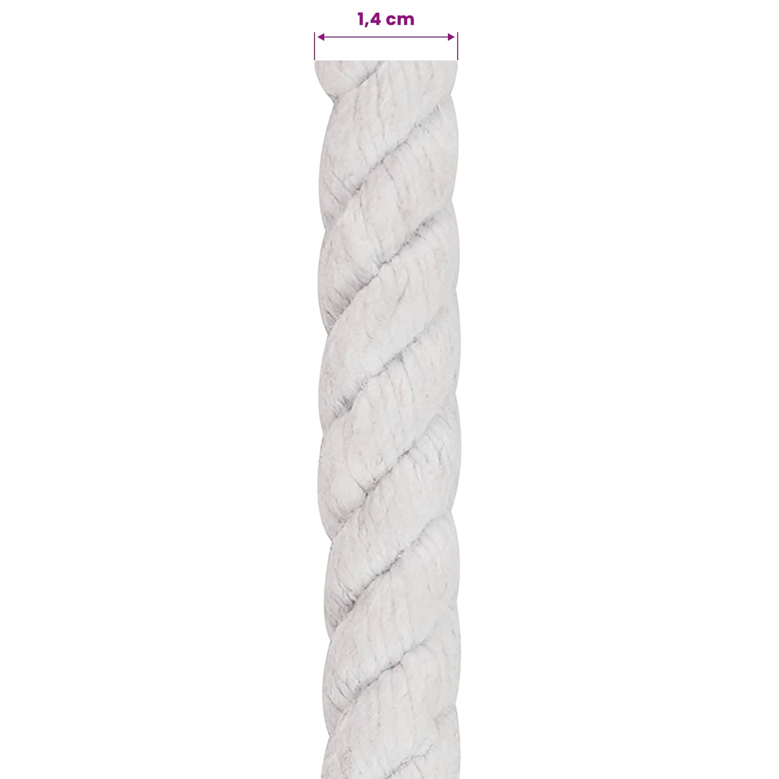 Touw Wit 1,4 x 1,4 x 5000 cm Katoen
