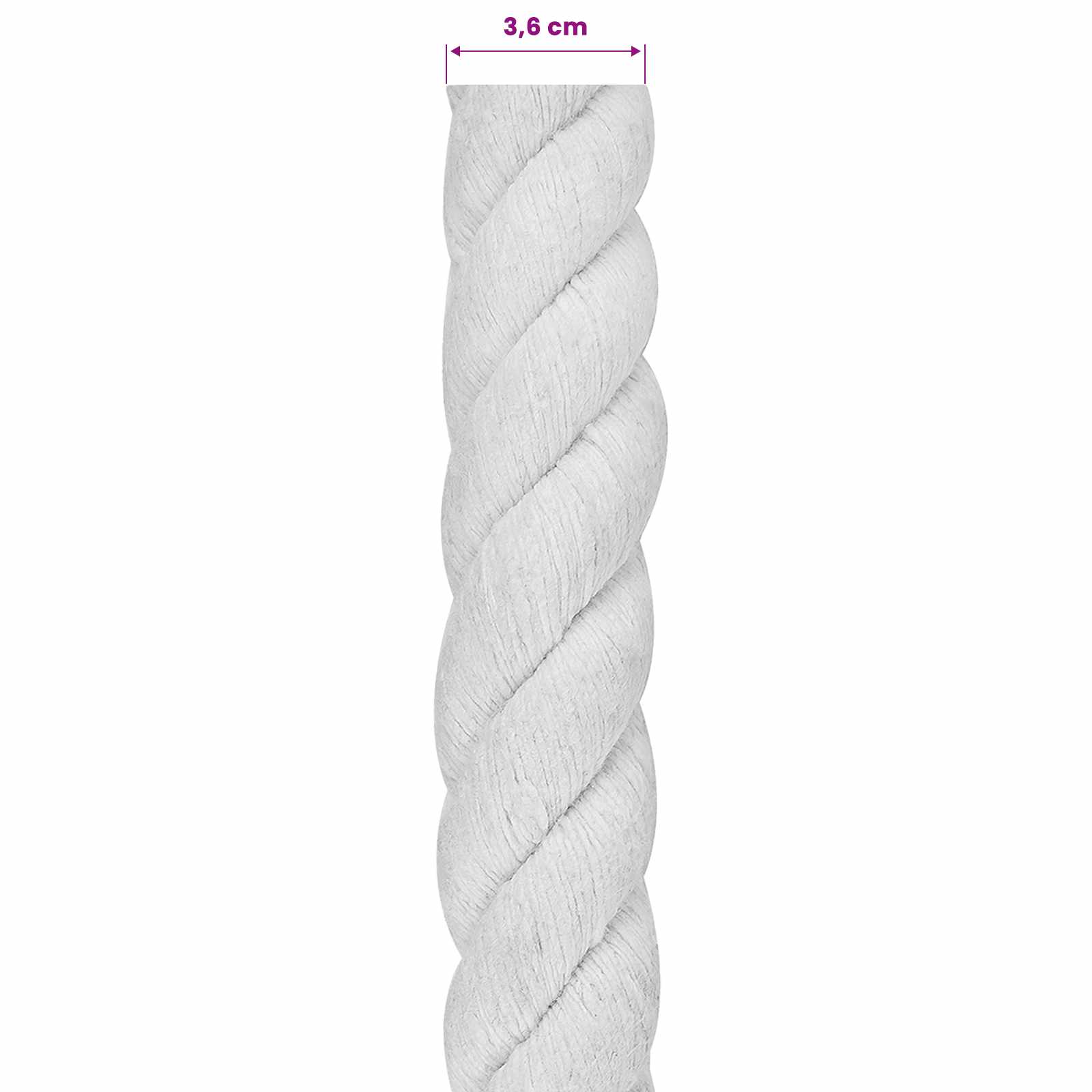 Touw Wit 3,6 x 3,6 x 500 cm Katoen