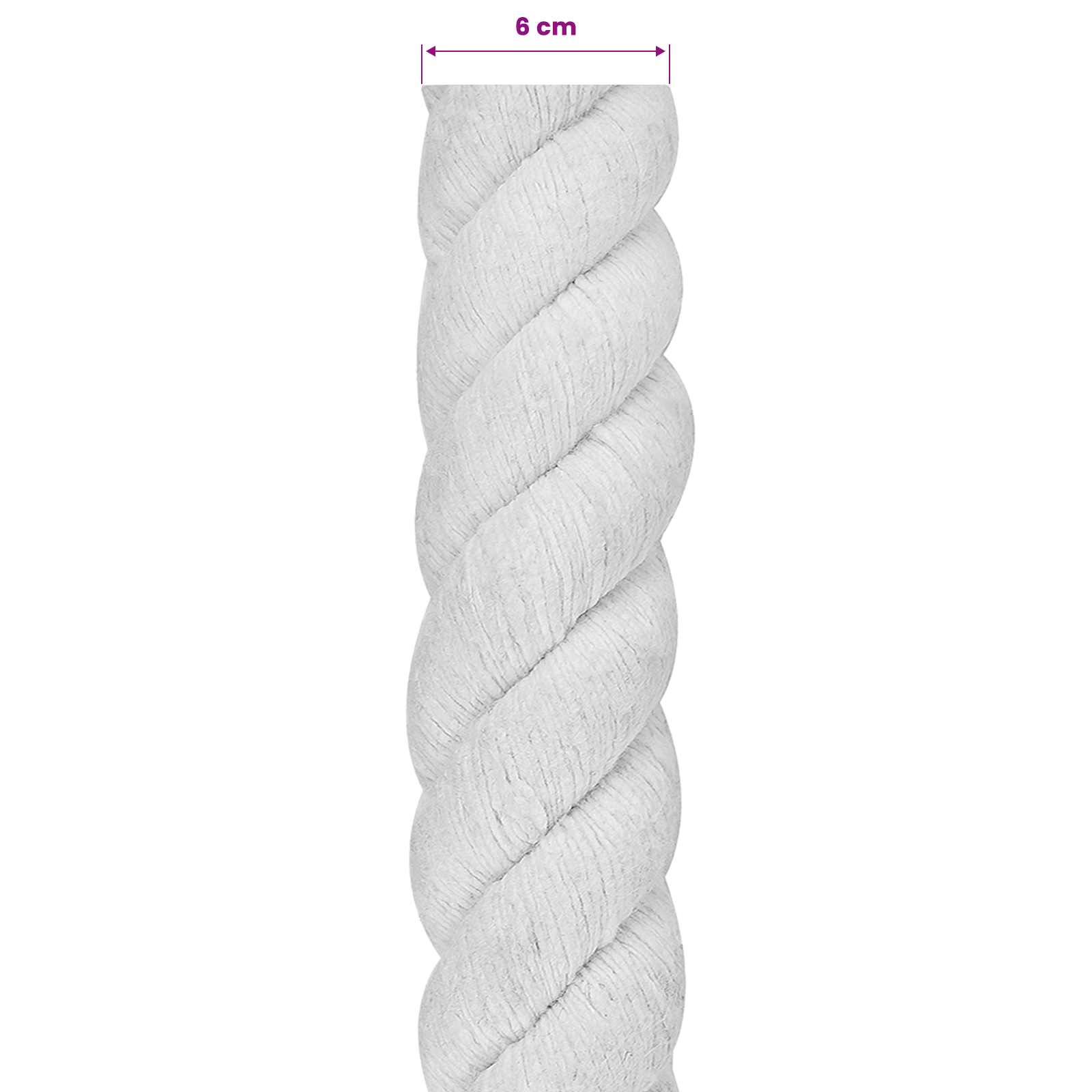 Touw Wit 6 x 6 x 1000 cm Katoen
