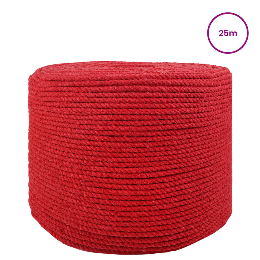 Katoenen Touw 25 m 6 Rood 100% Katoen