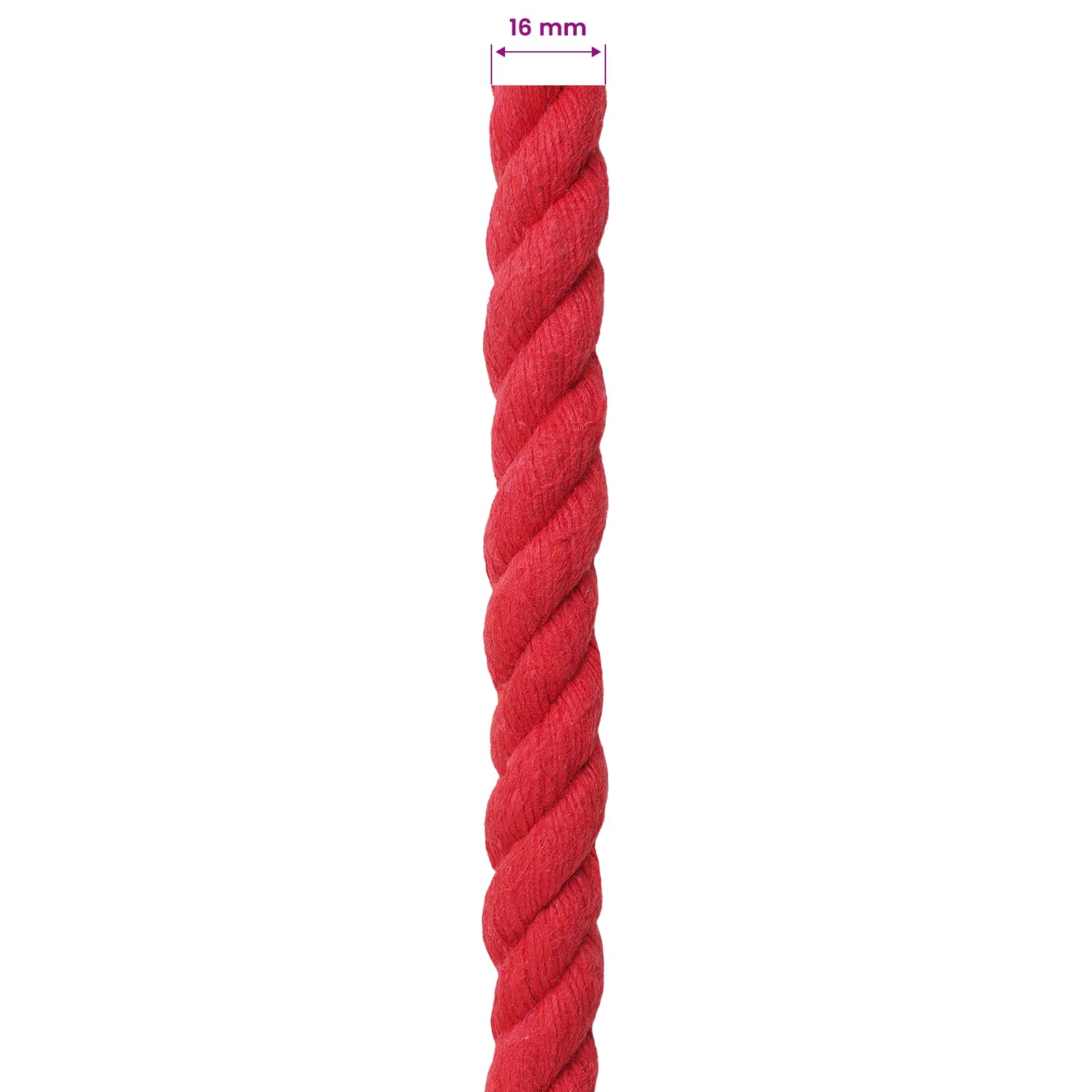 Touw Rood 1,6 x 1,6 x 10000 cm Katoen