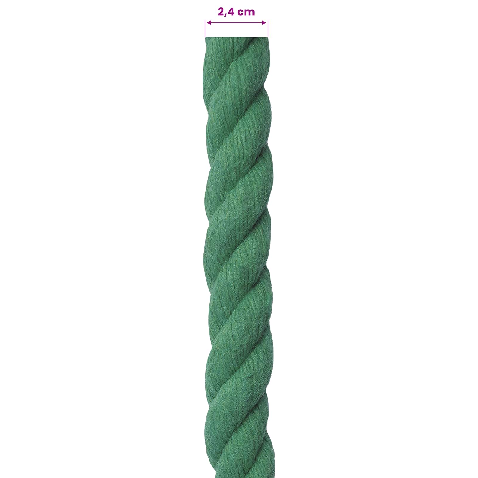 Touw Groen 2,4 x 2,4 x 5000 cm Katoen
