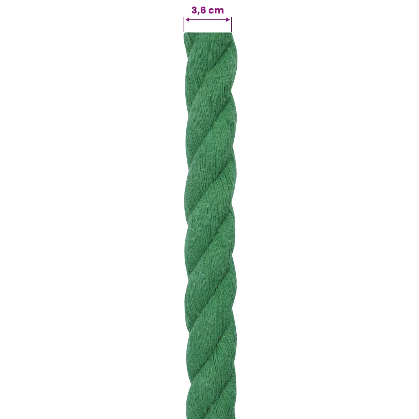 Touw Groen 3,6 x 3,6 x 2500 cm Katoen