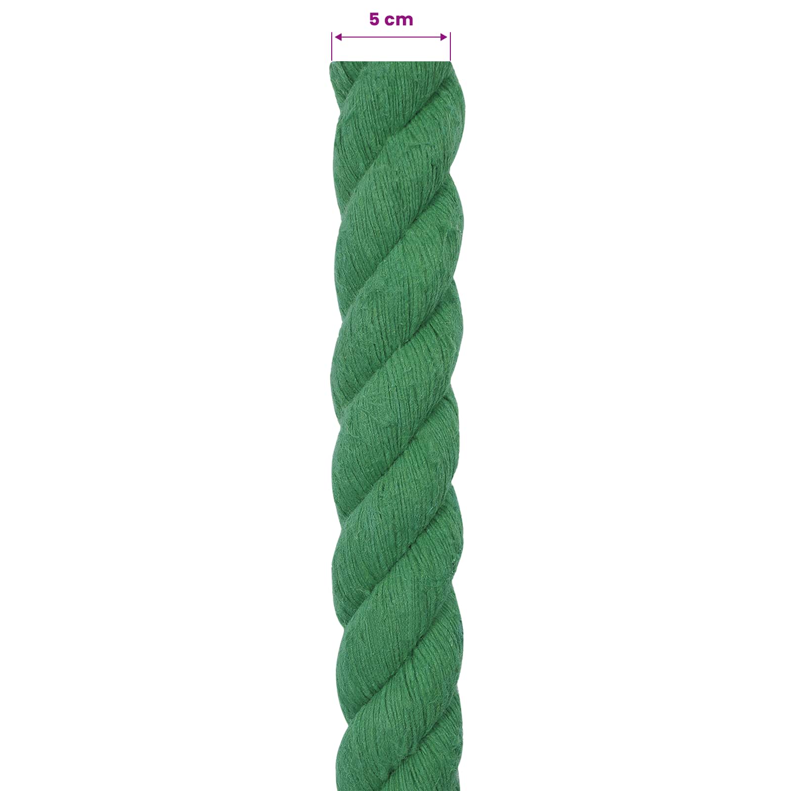 Touw Groen 5 x 5 x 1000 cm Katoen