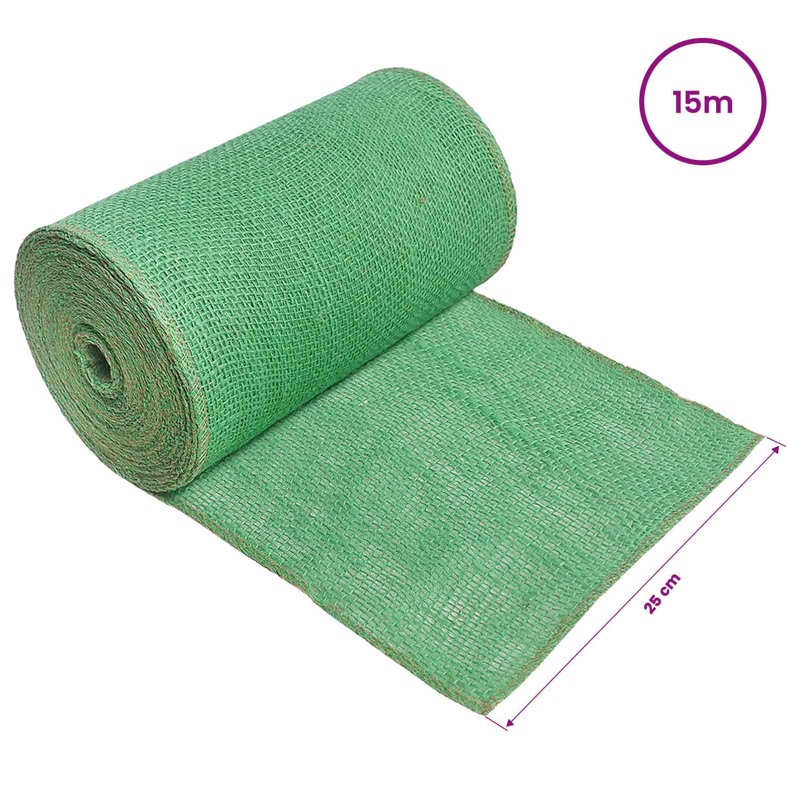 Jute Rol Groen 25 x 1500 cm