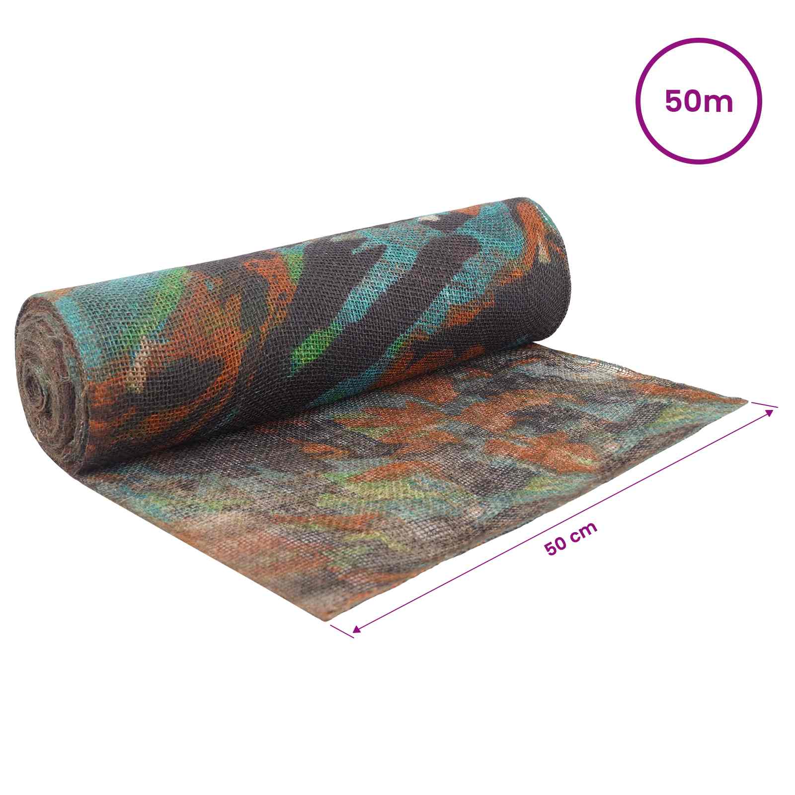 Jute Rol Camouflage 50 x 5000 cm
