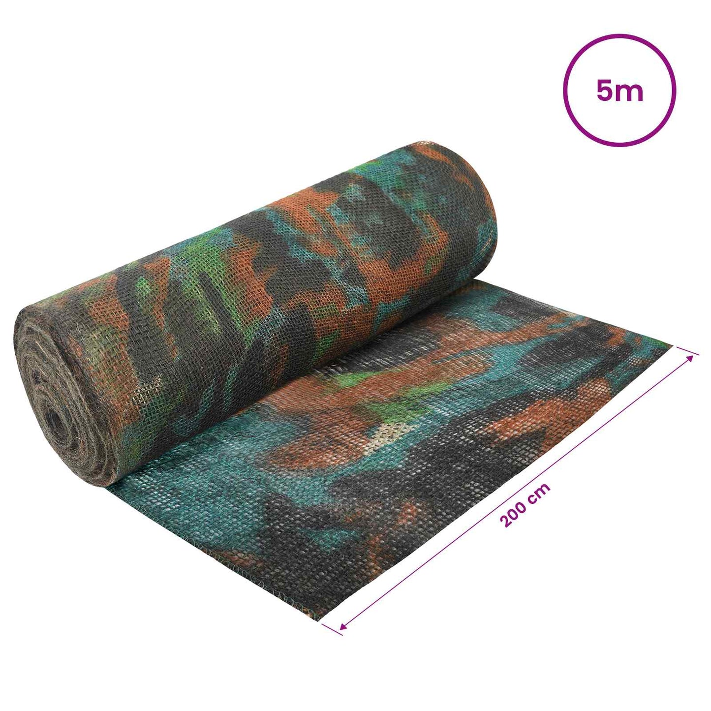Jute Rol Camouflage 200 x 500 cm