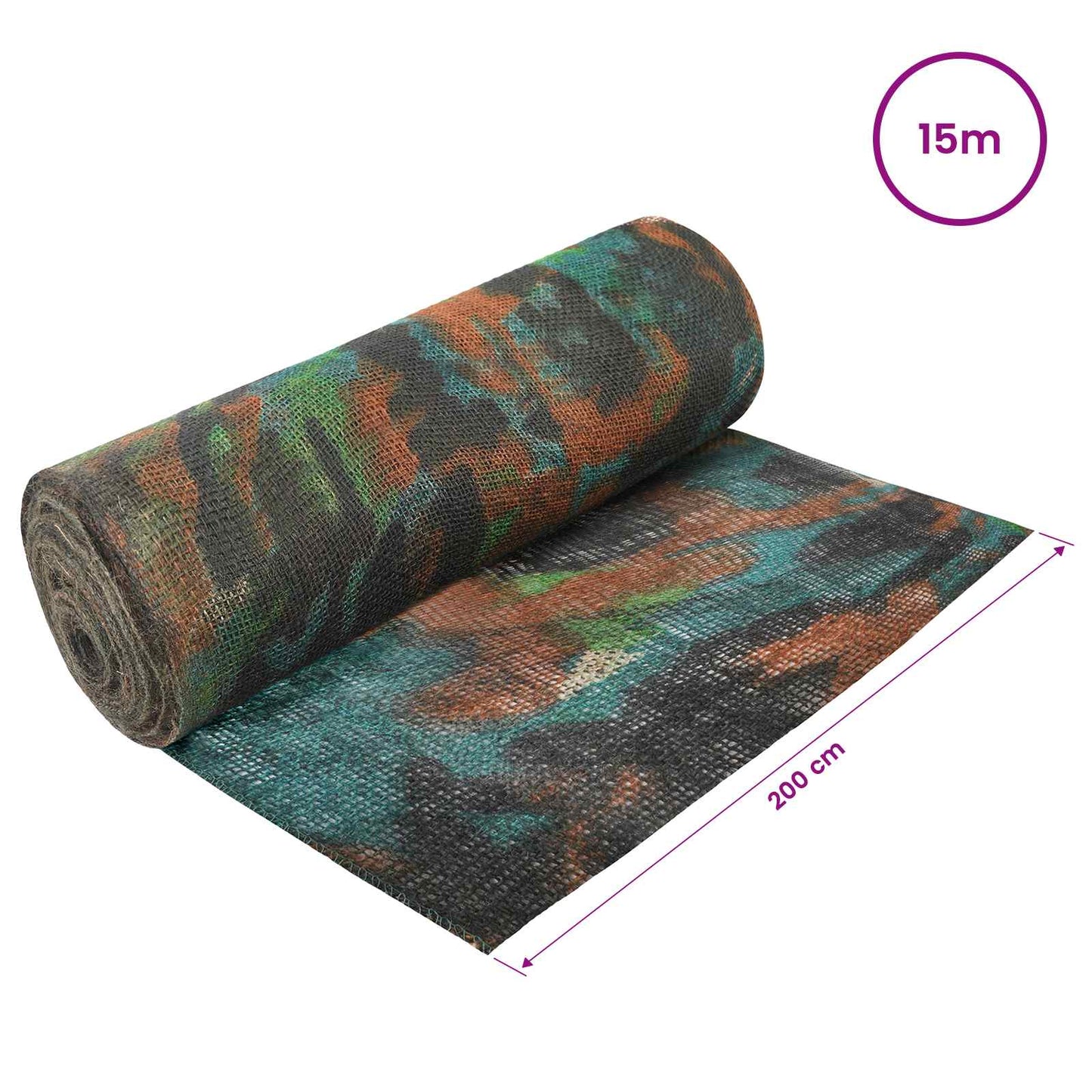Jute Rol Camouflage 200 x 1500 cm
