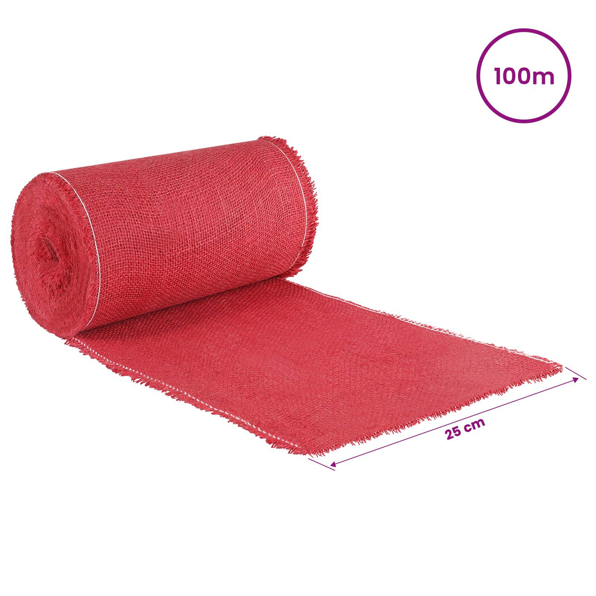 Jute Rol 25 x 10000 cm Rood