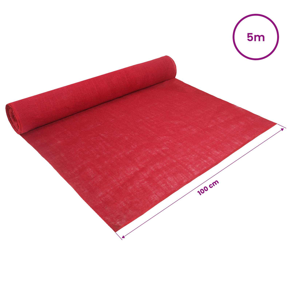 Jute Rol 100 x 500 cm Rood