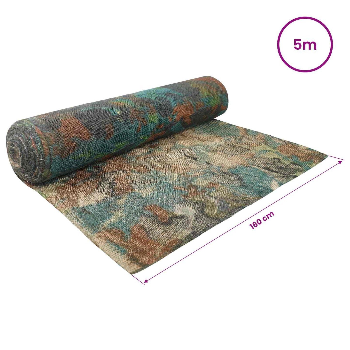 Jute Rol Camouflage 160 x 500 cm